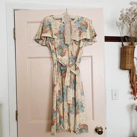 Handmade Vintage Floral Dress - Picture 1 of 2